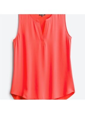 Papermoon Coral Split-Neck Sleeveless Blouse